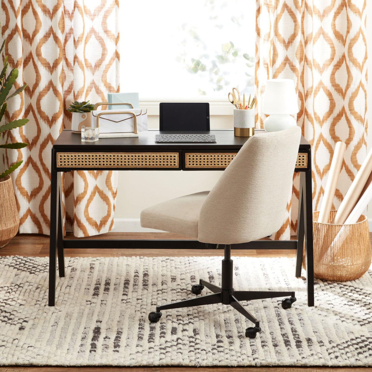 Rattan Study Desk