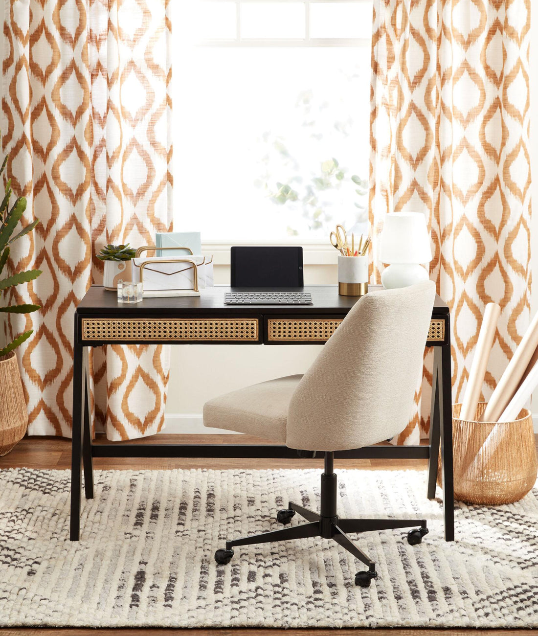 Rattan Study Desk